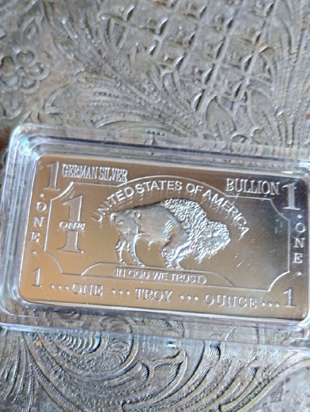 United States of America Silver Bullion 1 Troy Ounce Bar - Silver Tone